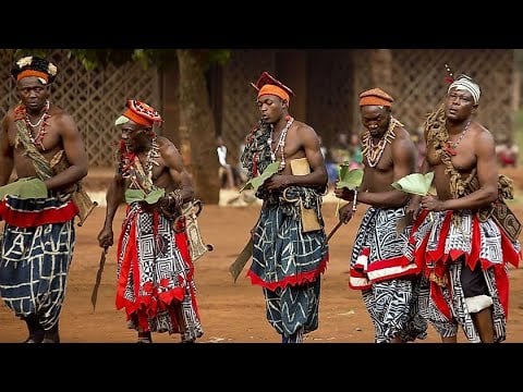 Peaceful dance (Eshieh) perform by the Bangwa, Fontem people